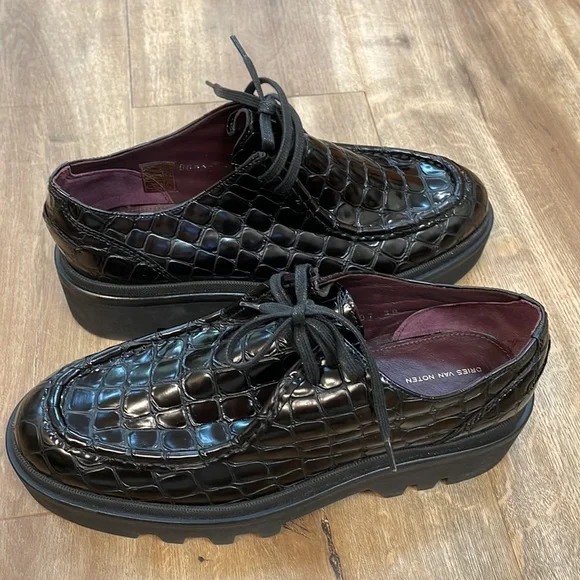New Women’s Dries Van Noten Croc-Effect Leather Derby Shoes!!🔥🔥🔥 - Picture 11 of 16